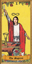 Load image into Gallery viewer, THE MAGICIAN Custom Tarot Prayer Candle ~ Tarot Customized Prayer Candle - Wiccan - Magic - Divination - Occult - Witch - Arcana - Fortune Gift - Good Luck - Novena