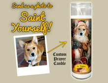 Load image into Gallery viewer, SANTA CLAUS Pet Prayer Candle - Funny Saint Candle - Pet Santa Candle - St Nick Candle - Corgi Prayer Candle - Fur Baby Candle