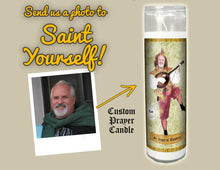 Load image into Gallery viewer, JESTER SAINT OF FLATULENCE Custom Prayer Saint Candle - Funny Birthday Gift - Fart Candle - Fool Prayer Candle - Flatulent - Farting