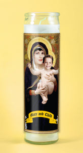 MADONNA & CHILD - Customized Prayer Candle - Novena Candle - Valentines Day Funny Gift - Devotional Mother Candle - Funny Couples Gift Price: