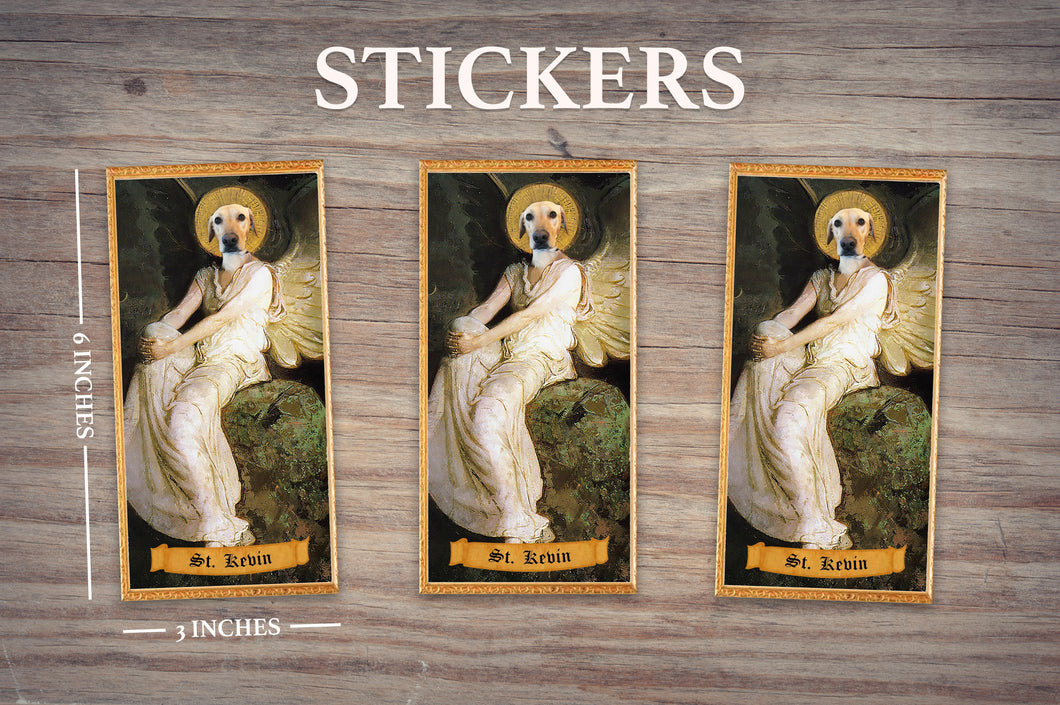 THE SEATED ANGEL - Personalized Sticker - Pack of 3 Identical Stickers - JUST THE STICKER