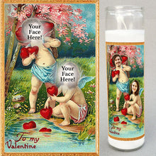 Load image into Gallery viewer, VALENTINE CUPIDS Prayer Candle - Funny Anniversary Gift - Valentine Candle - Valentine Novena Candle - Funny Wedding Gift