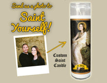 Load image into Gallery viewer, THE SEATED ANGEL - Custom Prayer Saint Candle - Birthday Gift for Her - Custom Mothers Day Gift - Angel Candle - Funny Birthday Gift