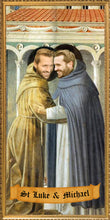Load image into Gallery viewer, TWO FRIENDLY Saints - Customized Prayer Candle - Funny Prayer Candle - Gay Couple Wedding Gift - LGBT Gift - Gift for Brother - Trending Now